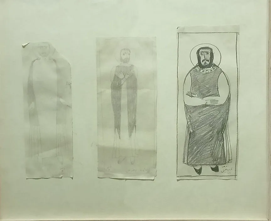 Three Drawings in One Frame (Pencil 1080 - 1082)
