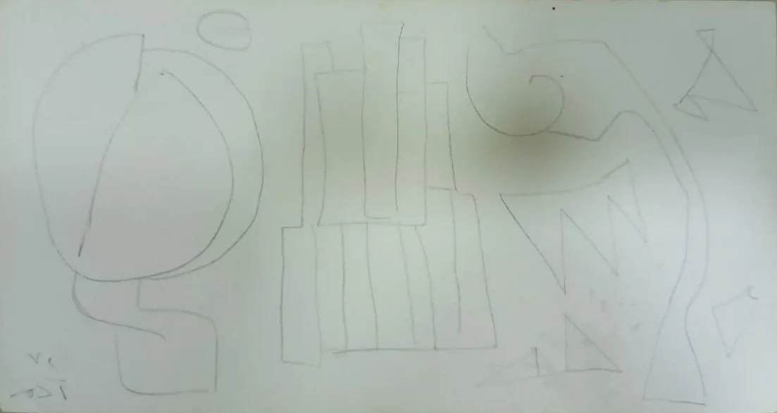 Ensemble: Untitled Pencil 1304 - 1305 (Two drawings mounted back-to-back in frame)